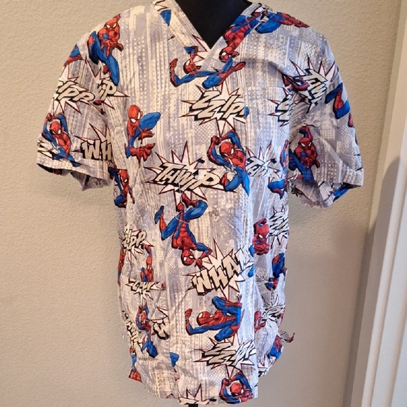 Marvel Other - Marvel Blue and Red  Spider-Man Scrub Top